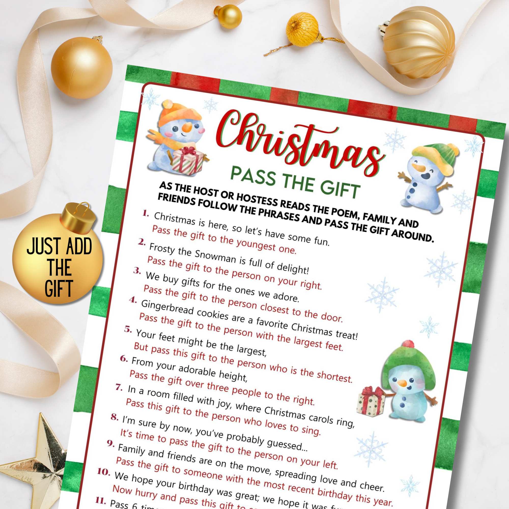 pass the gift christmas game | lightly sketched